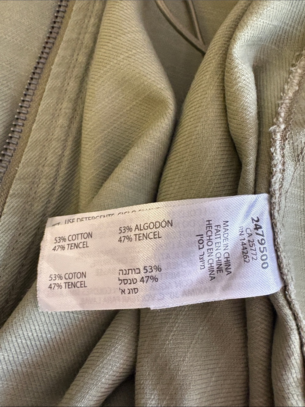 Dex Olive Green Long Utility Jacket. Cotton. TENCEL - Picture 9 of 10